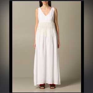 Fabiana Filippi linen dress with fringes size 14/L